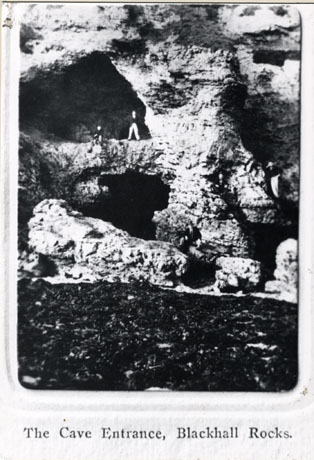 Cave Entrance at Blackhall Rocks - Postcard