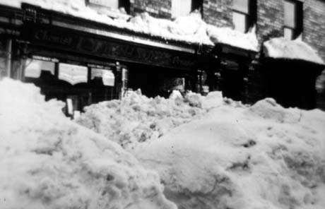 Nixons Chemist Shop Under Snow