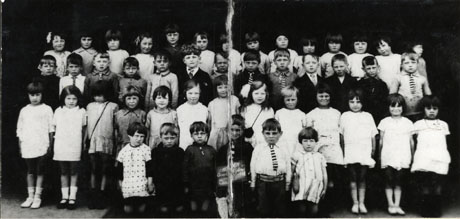 Photograph of a group of forty one children, aged approximately seven years, in an unidentifiable class at Horden Council School