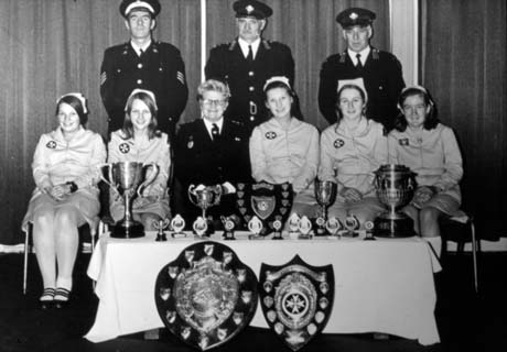 St Johns Ambulance Cadets Cup Winners - Maureen Connelly, Angela Penman, Mrs Cummings, ? Connelly, Judith Reekie and Carole Wilkinson