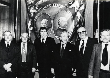 Joe Gormley (3rd Right), Jack Dormand (2nd Right) And Arnold Ellis (Right) With Lodge Banner