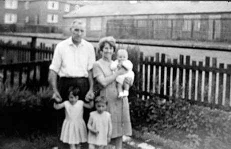 Mr and Mrs Bullock With Three Grandchildren Showing Thornlaw Nursery Now Demolished